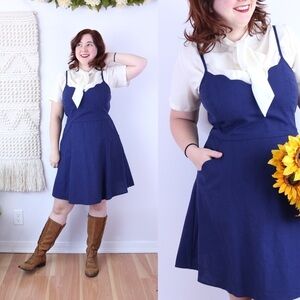 Stitch Fix Market & Spruce Scallop Linen Dress Open‎ Back Cutout XL